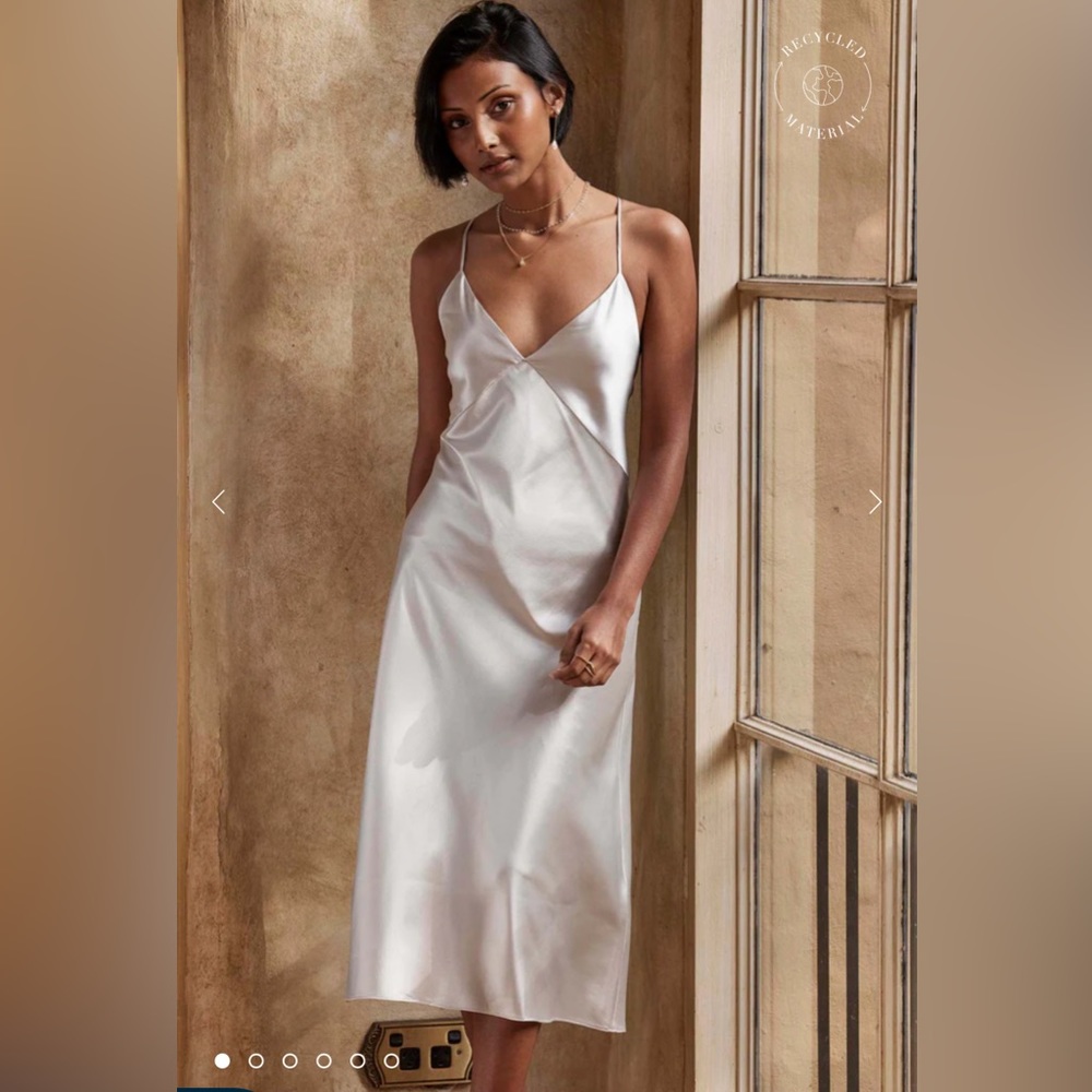 Grace Loves Lace Silky Satin Midi in Moonshine